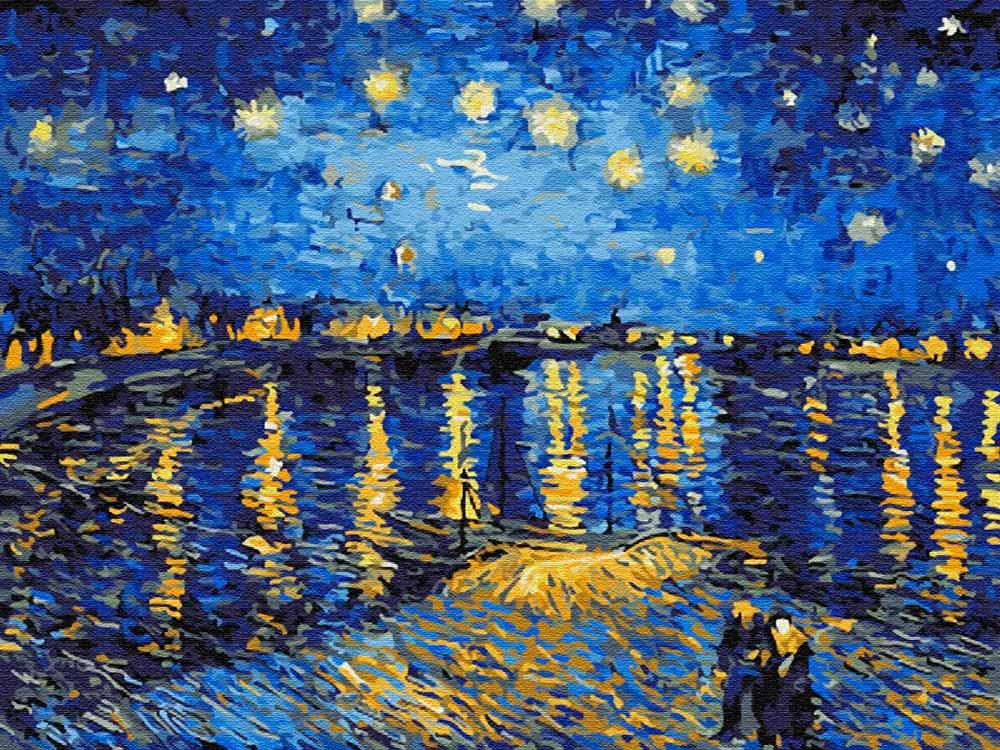 

Картина по номерам Цветной Звездная ночь над Роной, 30x40 см, Звездная ночь над Роной