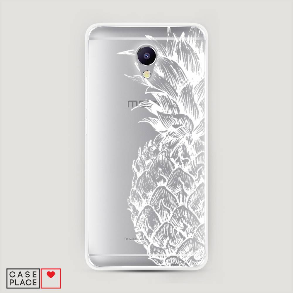 

Чехол Awog на Meizu M5 Note "Ананас графика белая", Белый, 71650-10