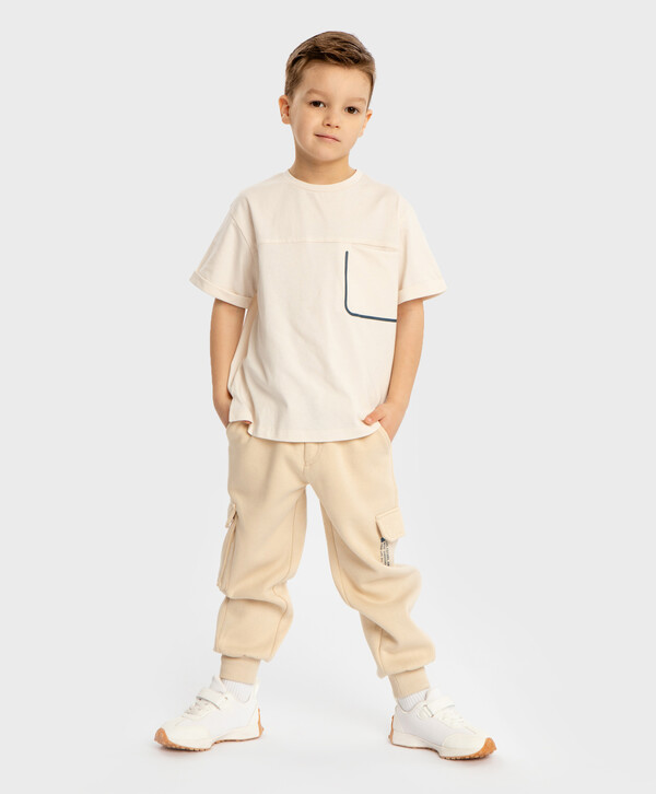 

Джоггеры карго утепленные бежевые Button Blue, 104, 224BBBMC5602, Бежевый, 224BBBMC5602