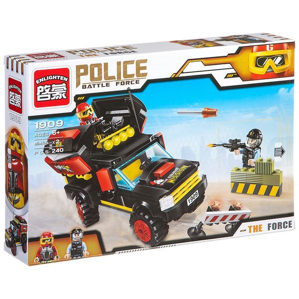

Конструктор ENLIGHTEN пластмассовый Police, 240 деталей, 2 фигурки