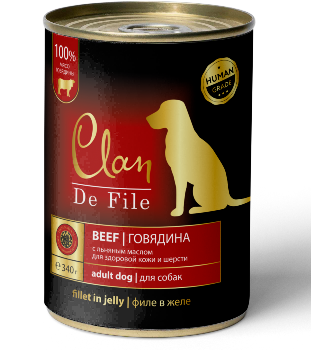 Консервы для собак Clan De File, говядина, 340г