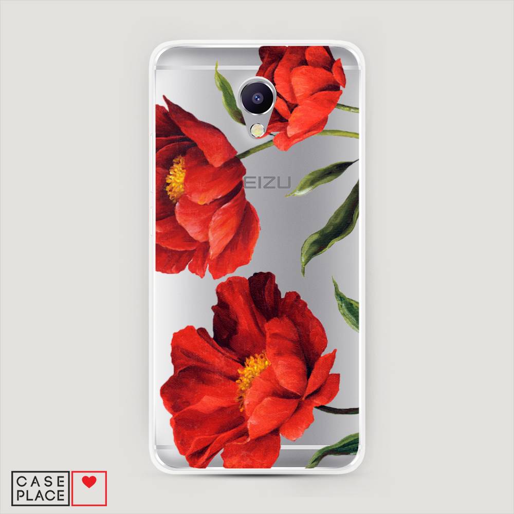 

Чехол Awog на Meizu M5 Note "Красные маки", Красный, 71650-8