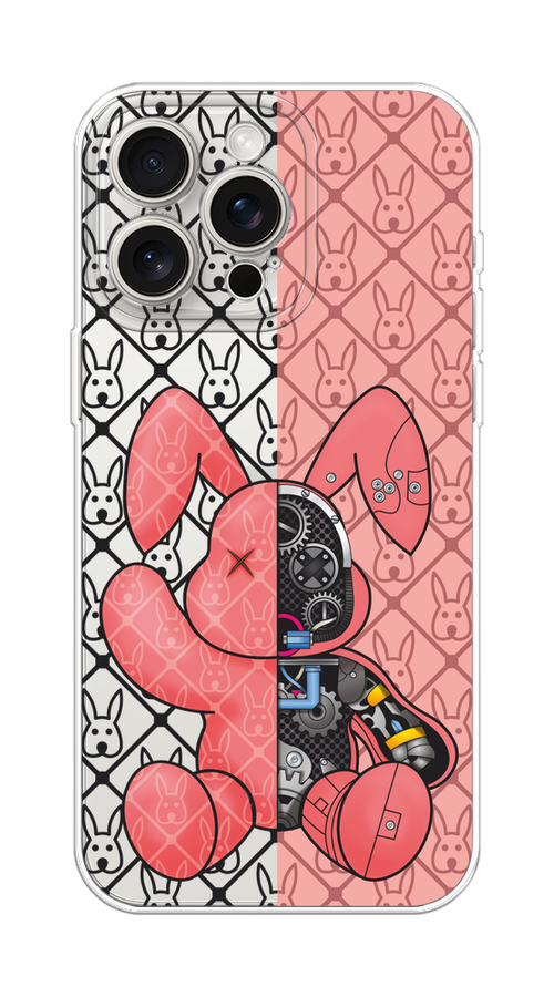 

Чехол Homey на Apple iPhone 15 Pro Max "Киборг-заяц розовый", Розовый;прозрачный;черный, 15850-1