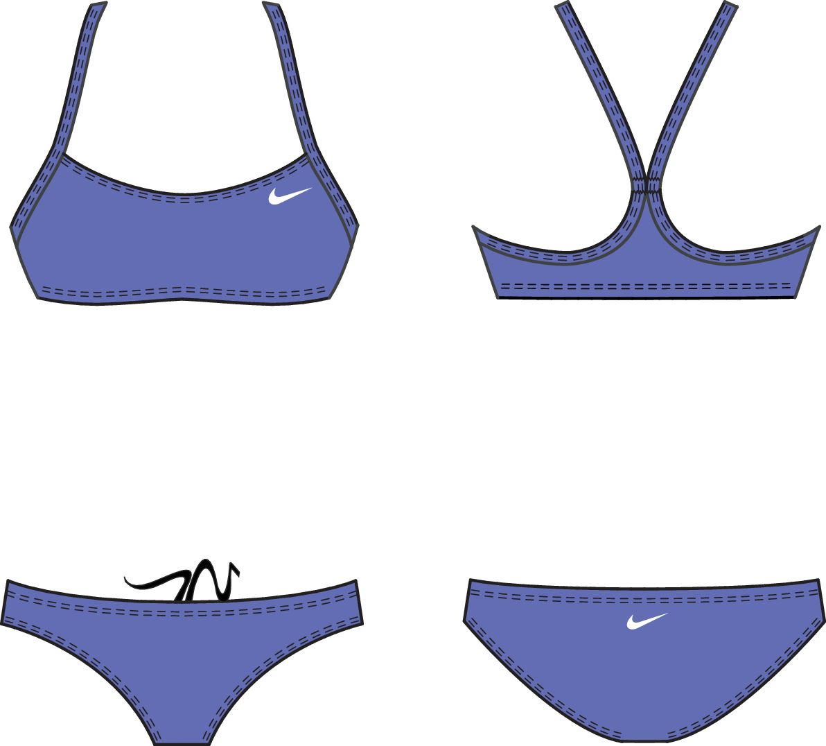 

Купальник раздельный женский Nike Swim NESS9096 синий XS, NESS9096