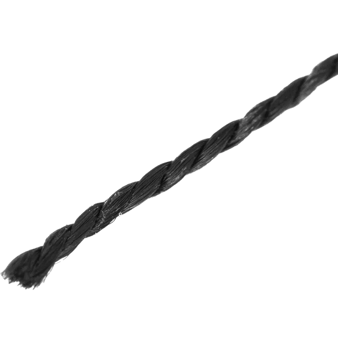 Нить-шпагат крученая полипропиленовая 1 мм цвет черный, 500 м/уп. полипропиленовая крученая веревка truenergy