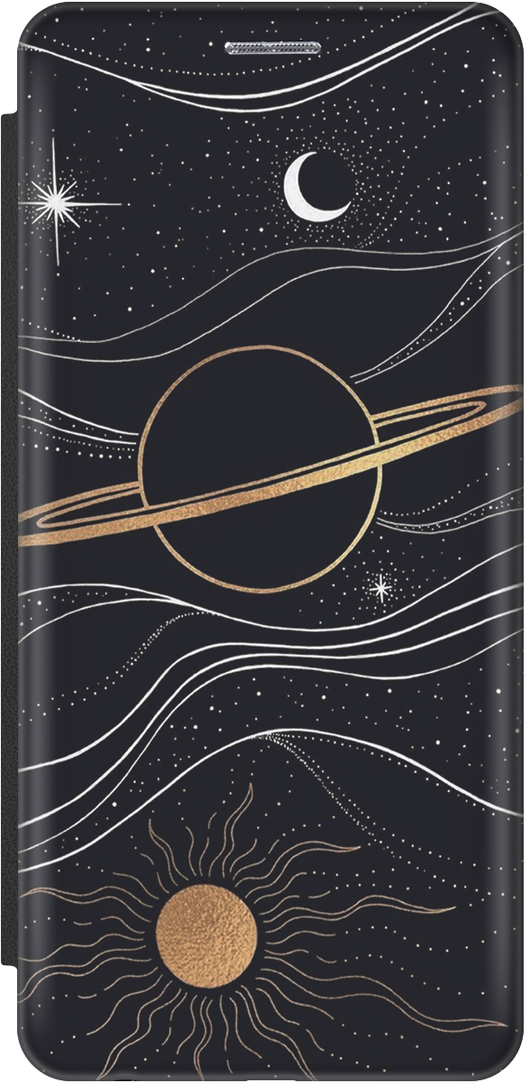 

Чехол-книжка на Apple iPhone 13 Pro с принтом "Сатурн и солнце", Белый;желтый, 20000218