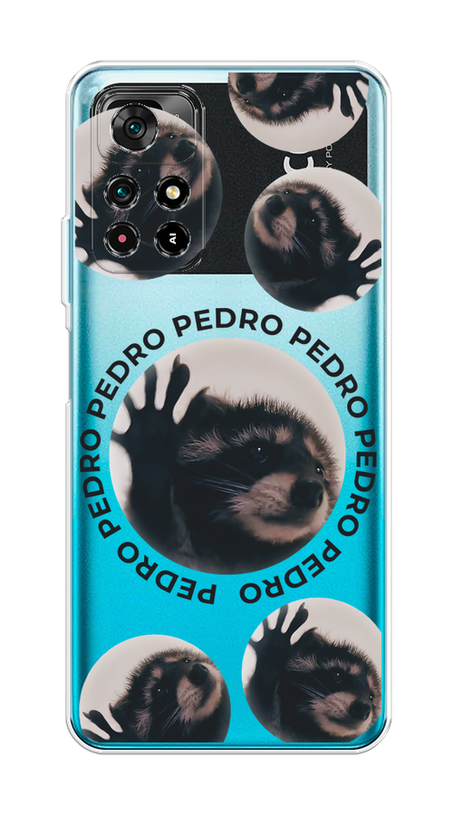 

Чехол на Xiaomi Poco M4 Pro 5G/Redmi Note 11S 5G "Pedro енот", Черный;бежевый;прозрачный, 311850-1
