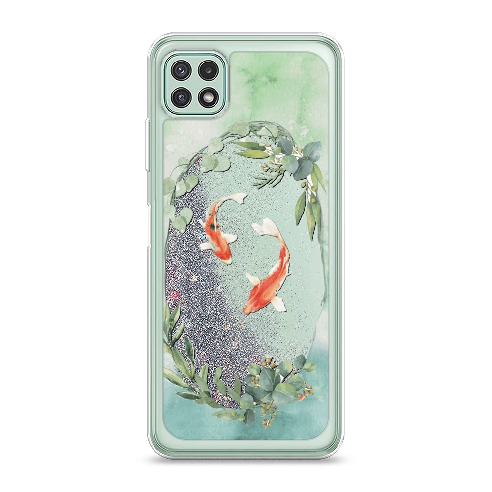 

Жидкий чехол с блестками "Розовая сакура" на Samsung Galaxy A22