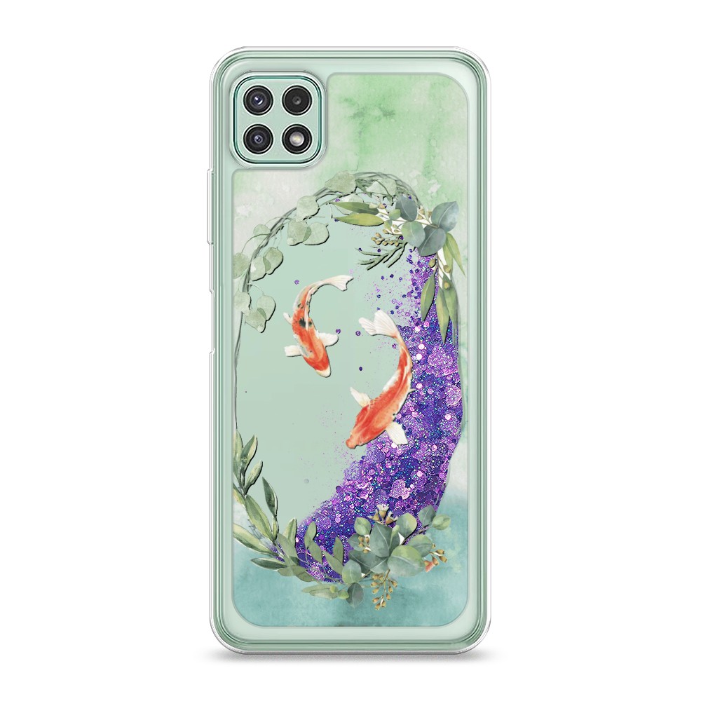 

Жидкий чехол с блестками "Розовая сакура" на Samsung Galaxy A22