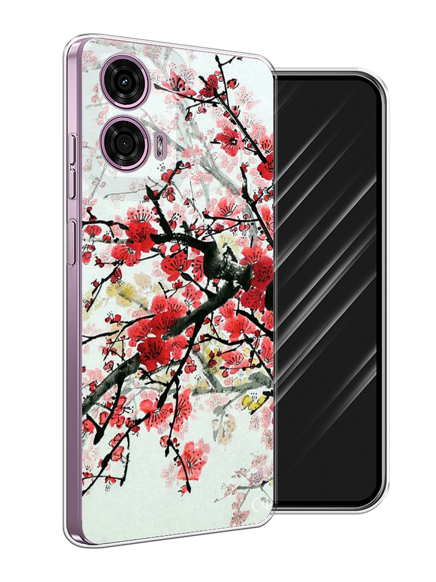 

Чехол Awog на Motorola Moto G24 "Сакура", Розовый;черный, 243850-1