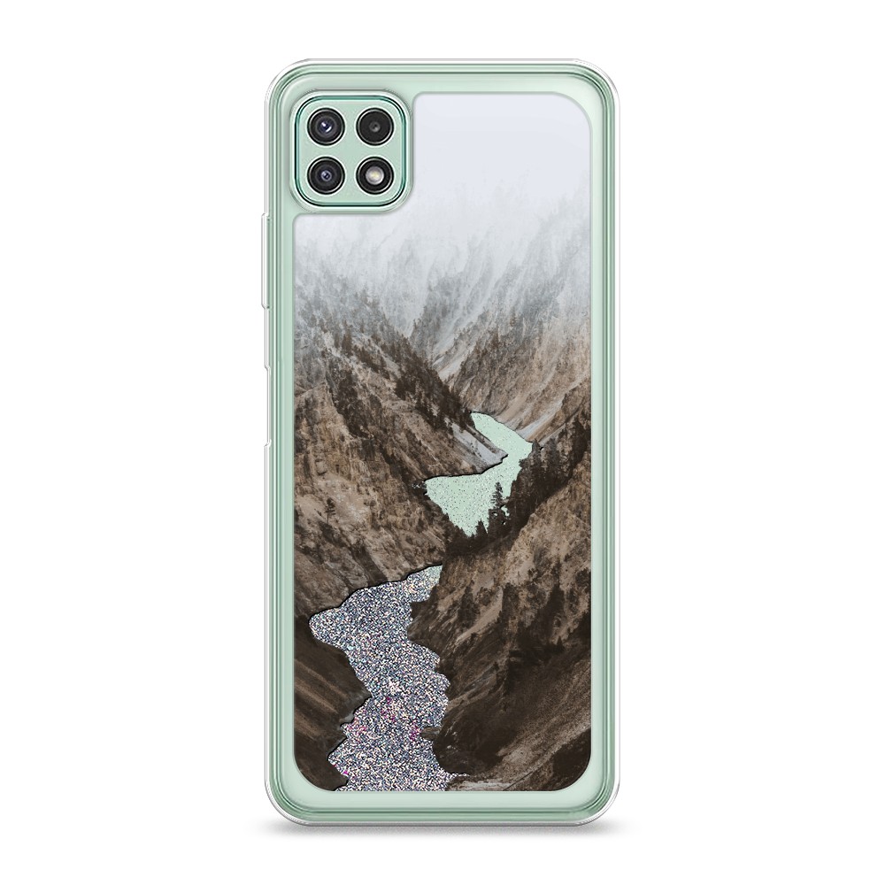 

Жидкий чехол с блестками "Розовая сакура" на Samsung Galaxy A22