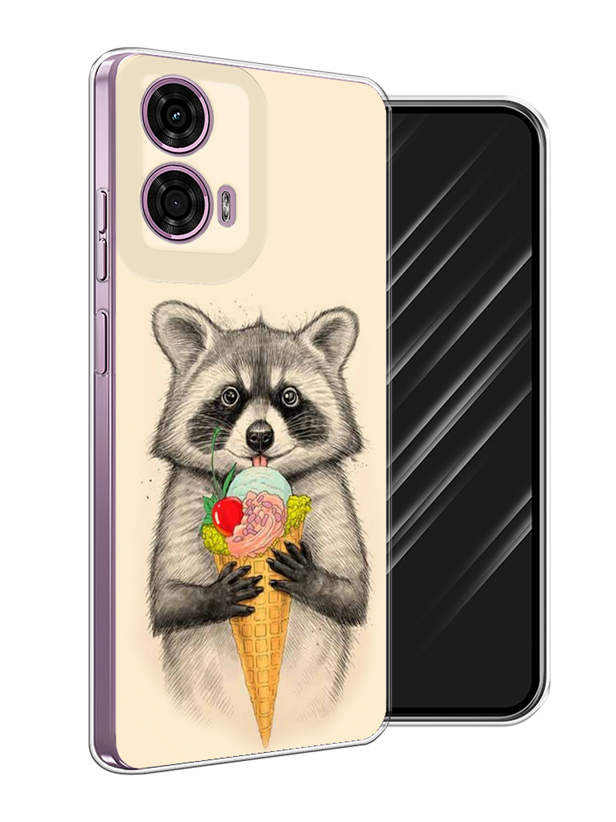 

Чехол Awog на Motorola Moto G24 "Енот с мороженым", Бежевый;серый, 243850-1