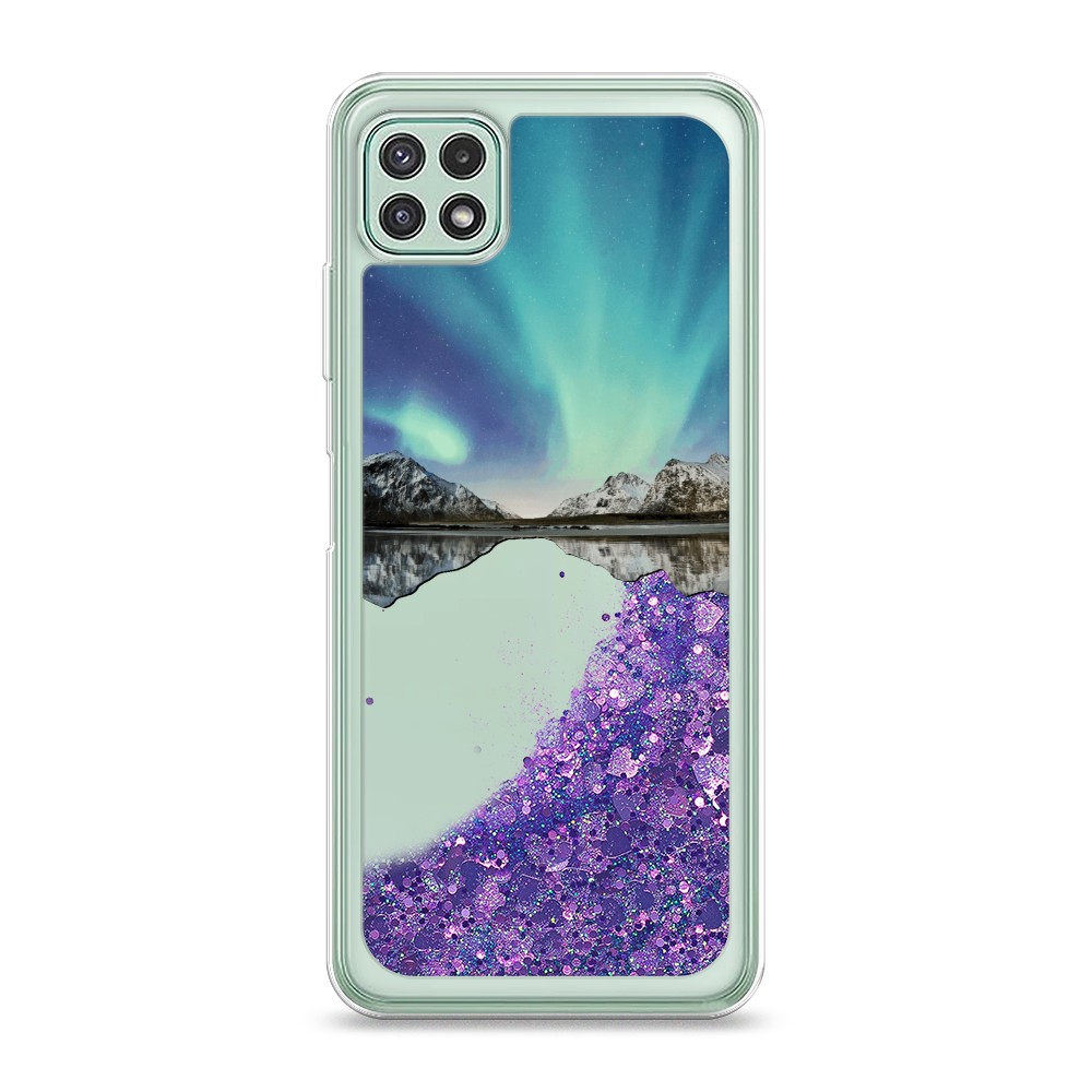

Жидкий чехол с блестками "Розовая сакура" на Samsung Galaxy A22