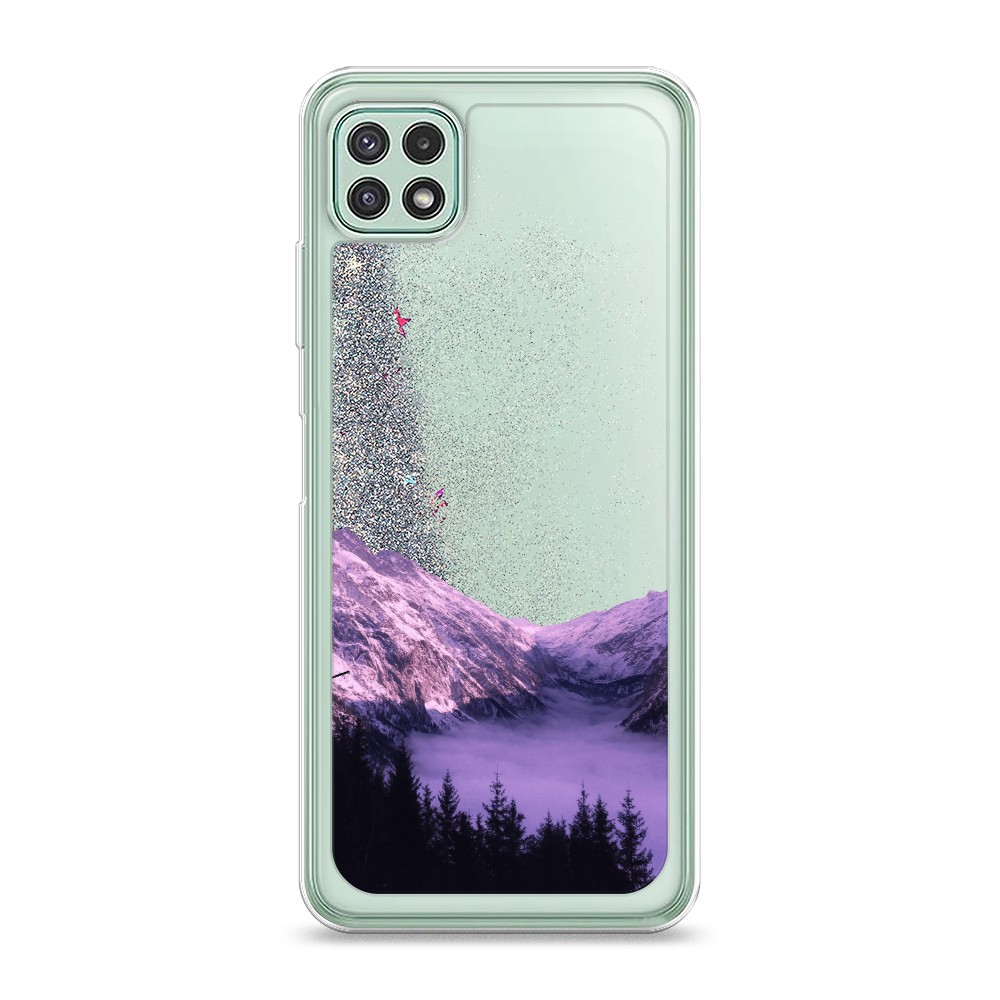 

Жидкий чехол с блестками "Розовая сакура" на Samsung Galaxy A22