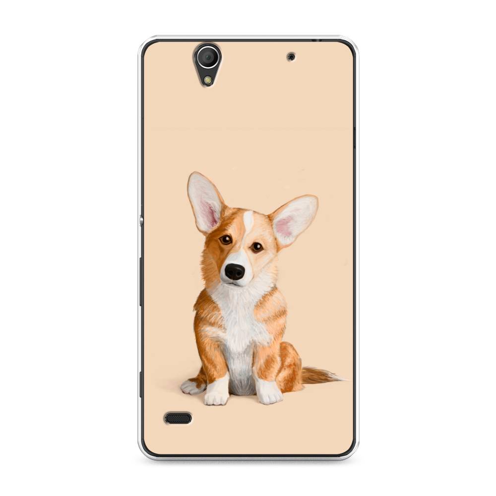 

Чехол на Sony Xperia C4 "Грустный Корги", Коричневый;бежевый, 52650-1