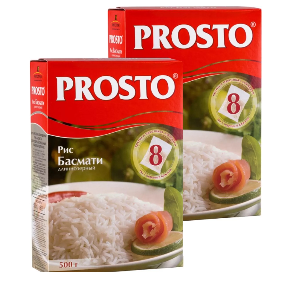 

Рис Prosto длиннозерный Басмати, 500г*2 шт