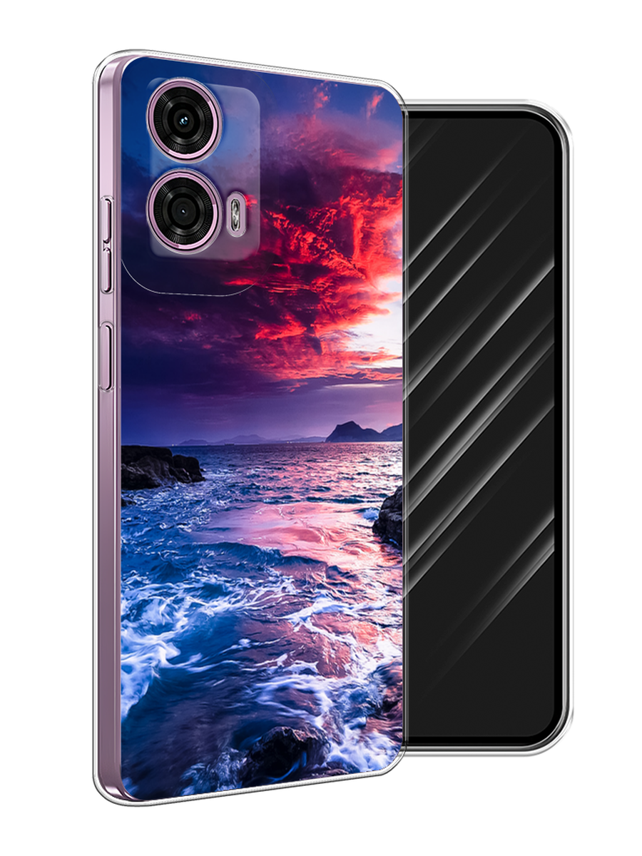 

Чехол Awog на Motorola Moto G24 "Волны 1", Розовый;синий, 243850-1