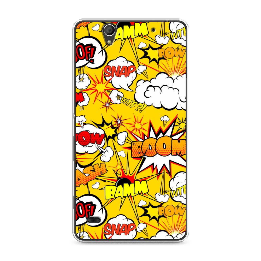 

Чехол на Sony Xperia C4 "Поп Арт эффекты", Желтый;белый;оранжевый, 52650-6