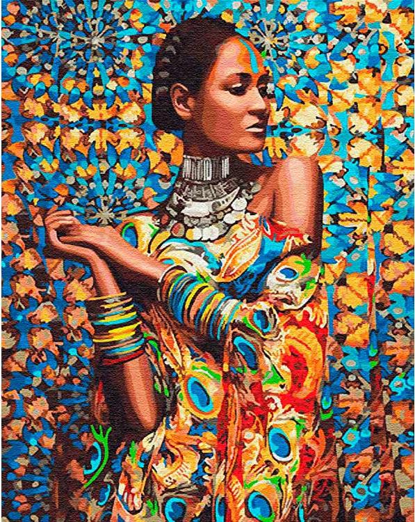 фото Картина по номерам цветной принцесса зимбабве, 40x50 см
