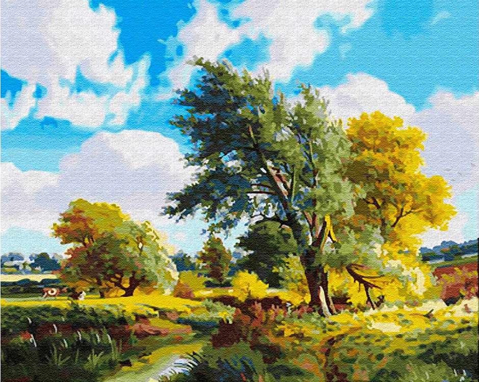 

Картина по номерам Цветной Солнечный пейзаж, 40x50 см, Солнечный пейзаж