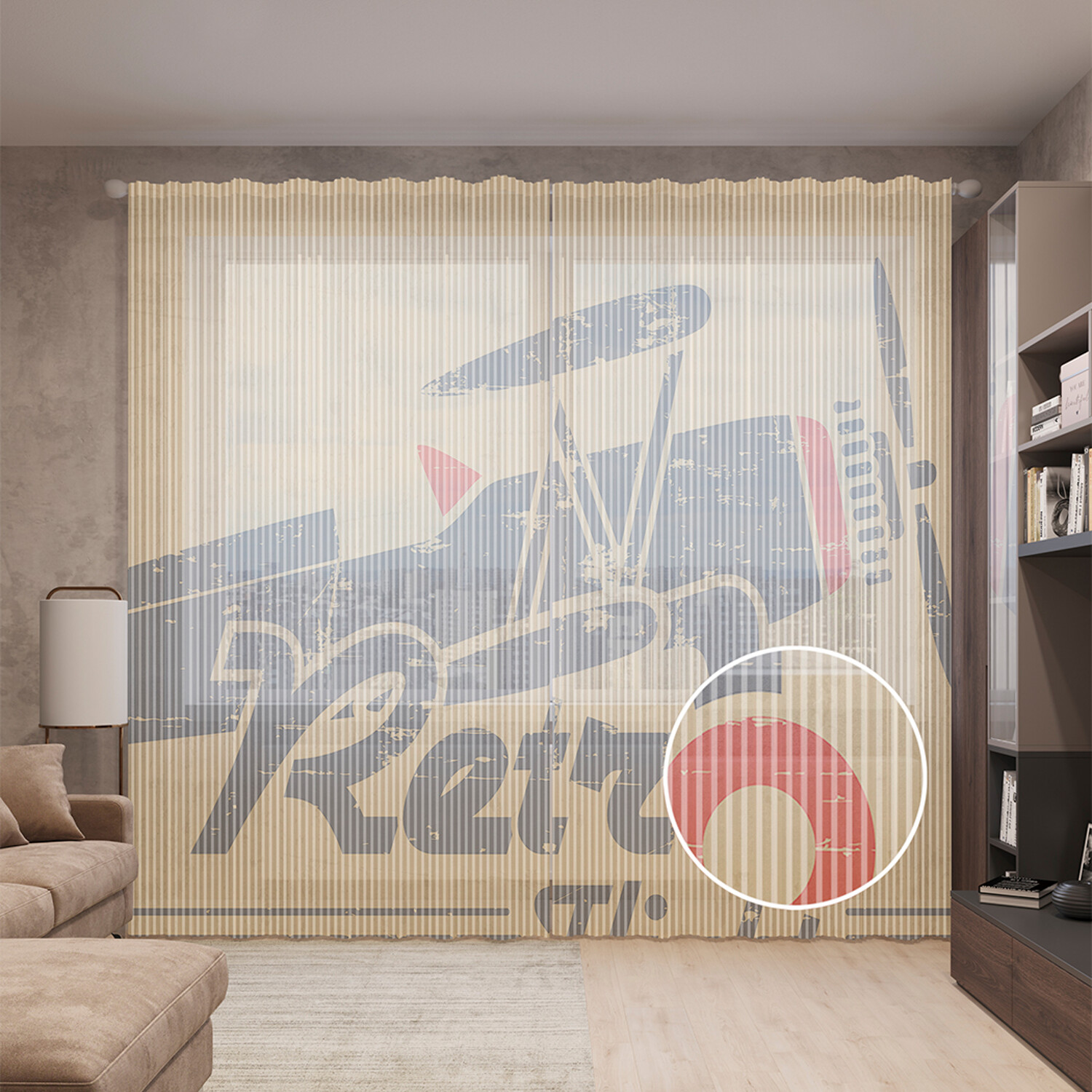 

Тюль вуаль на шторной ленте с принтом JoyArty "Ретро полет", 310х265 см, Ретро полет