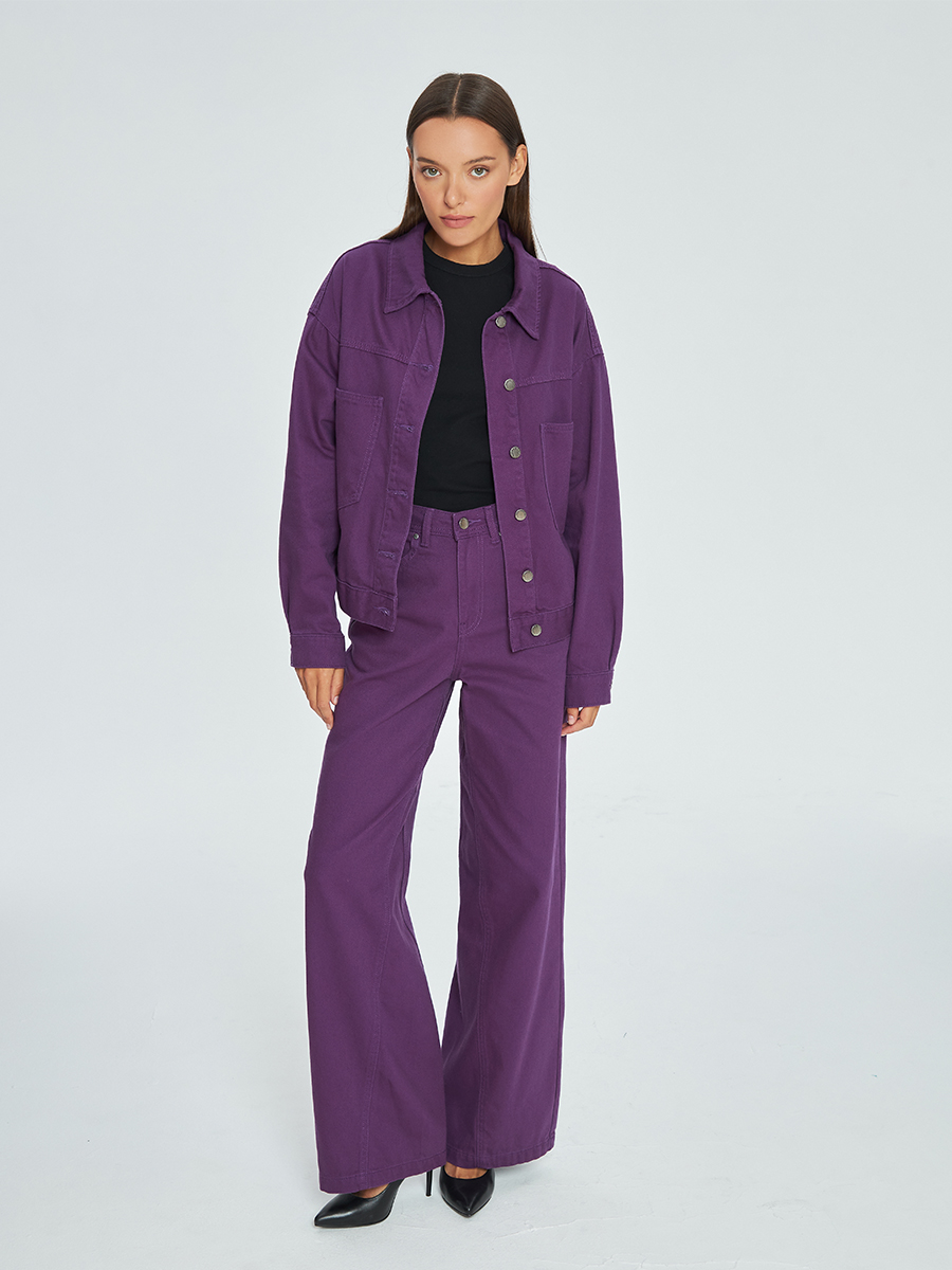 Джинсовая куртка женская Velocity LJCK068 фиолетовая S