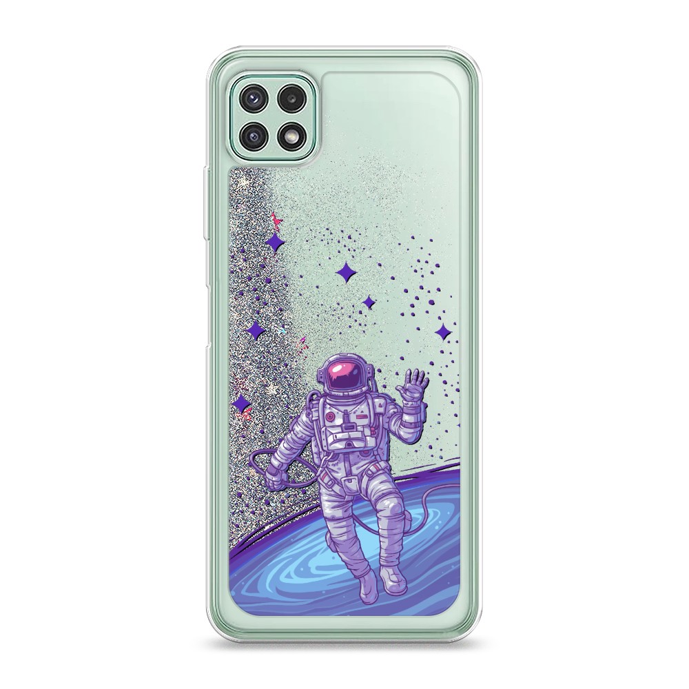 

Жидкий чехол с блестками "Розовая сакура" на Samsung Galaxy A22