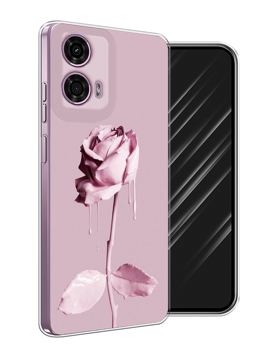 

Чехол Awog на Motorola Moto G24 "Роза в краске", Белый;розовый, 243850-1