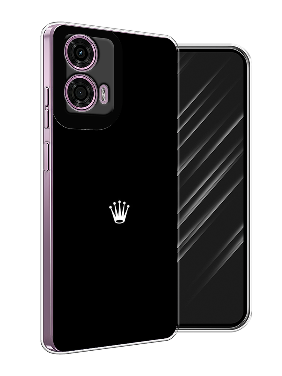 

Чехол Awog на Motorola Moto G24 "Белая корона на черном фоне", Черный, 243850-1