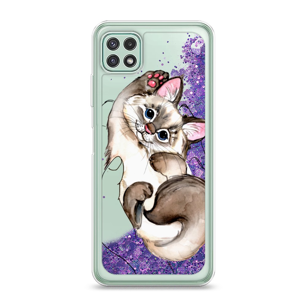 

Жидкий чехол с блестками "Розовая сакура" на Samsung Galaxy A22