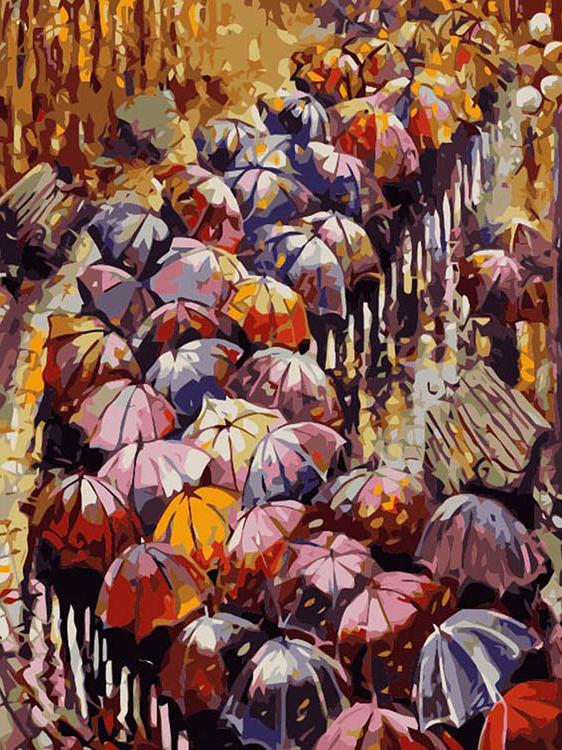 Картина по номерам Цветной Осенние зонты, 40x50 см