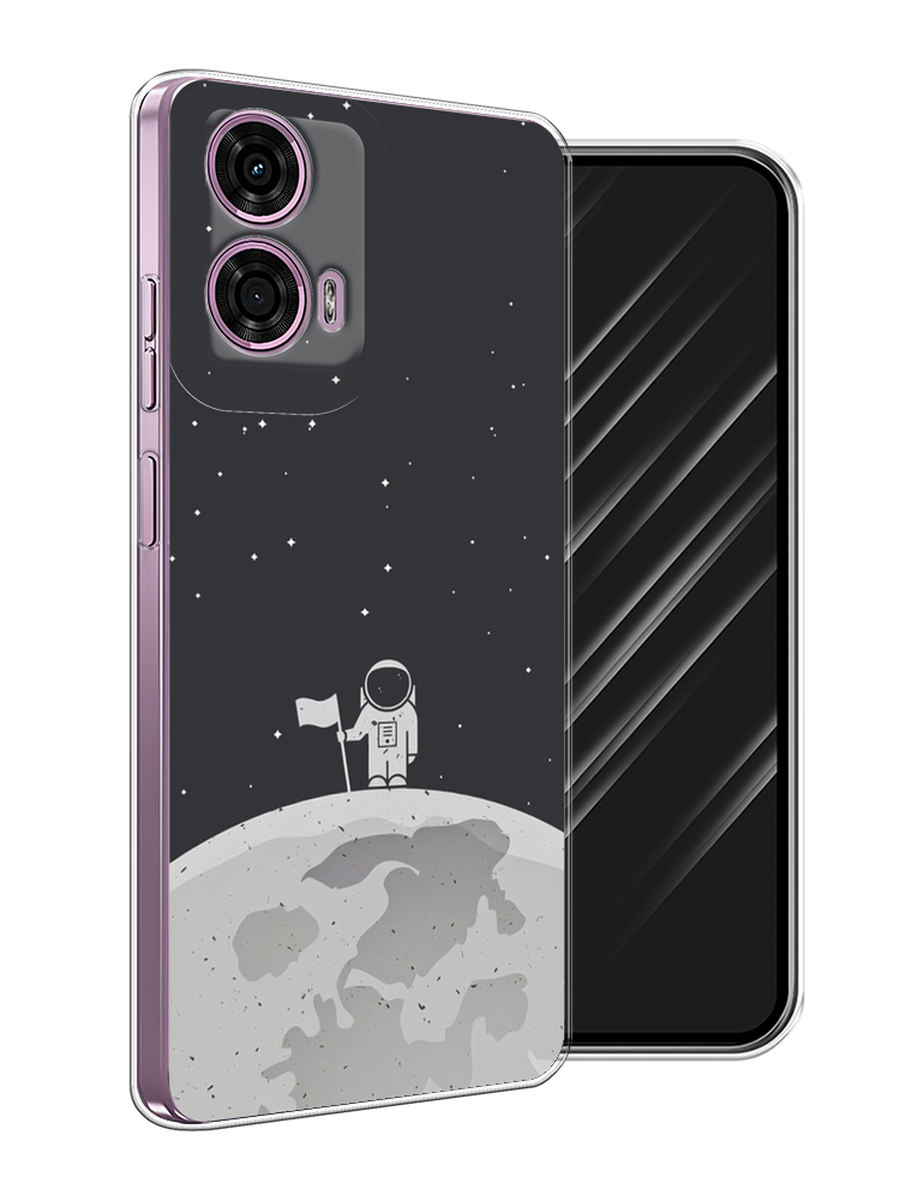 

Чехол Awog на Motorola Moto G24 "Первый на Луне", Черный, 243850-1