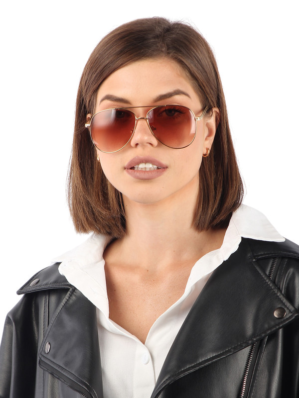 Солнцезащитные очки унисекс Pretty Mania DT016 коричневые
