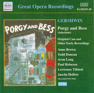 

SMALLENS/ BROWN/ DUNCAN/ LONG: Gershwin Porgy And Bess (cd)