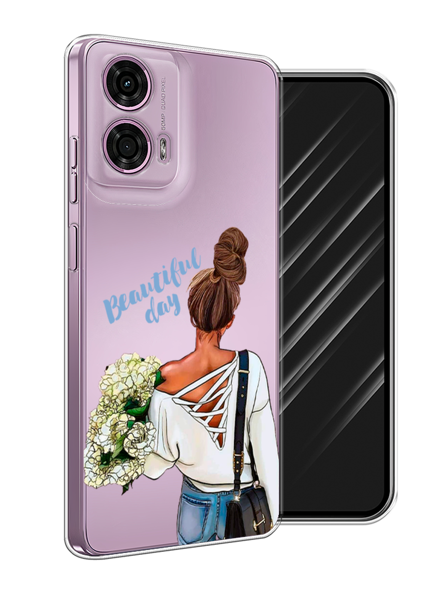 

Чехол Awog на Motorola Moto G24 "Beautiful day vector", Коричневый;белый;зеленый, 243850-1