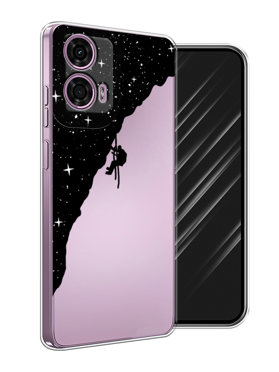 

Чехол Awog на Motorola Moto G24 "Скалолаз в космосе", Черный;белый;бежевый, 243850-1