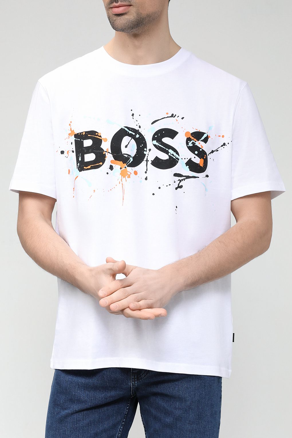 

Футболка мужская Boss 50491718 белая L, Белый, 50491718