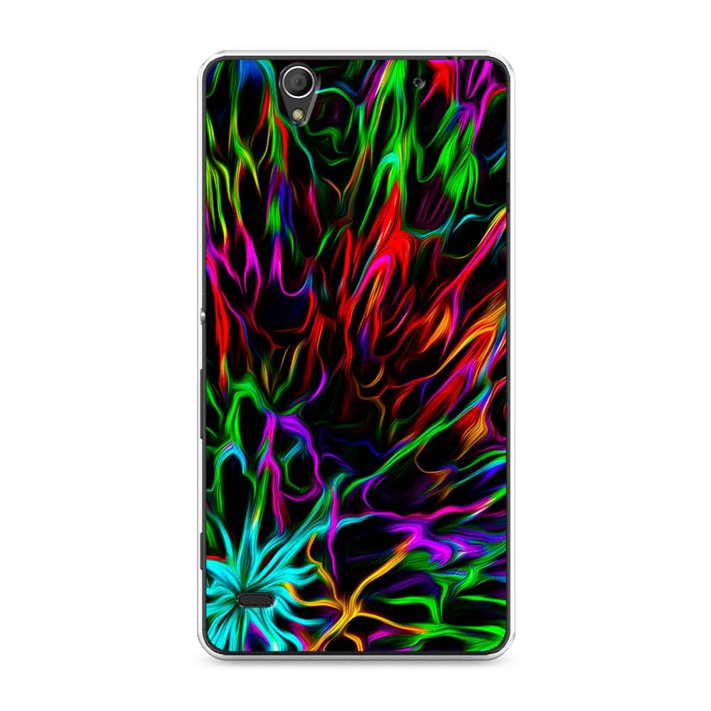 

Чехол на Sony Xperia C4 "Разноцветные разводы", Голубой;зеленый;оранжевый, 52650-3