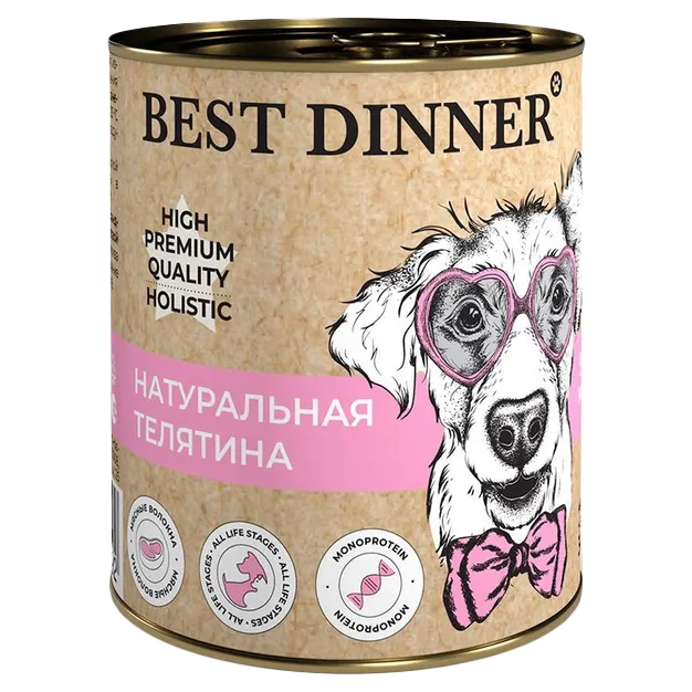 

Консервы для собак Best Dinner High Premium, натуральная телятина, 340г, High Premium