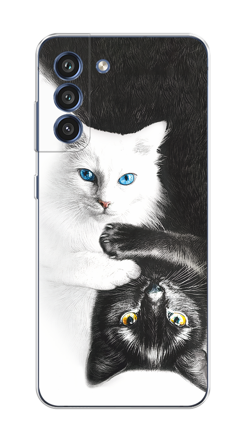 

Чехол Homey на Samsung Galaxy S21 FE 5G "Коты Инь-Янь", Черный;белый;голубой, 2103050-1