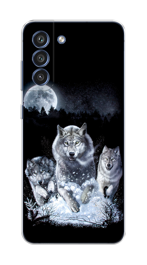 

Чехол Homey на Samsung Galaxy S21 FE 5G "Стая волков под луной", Черный;белый;серый, 2103050-1
