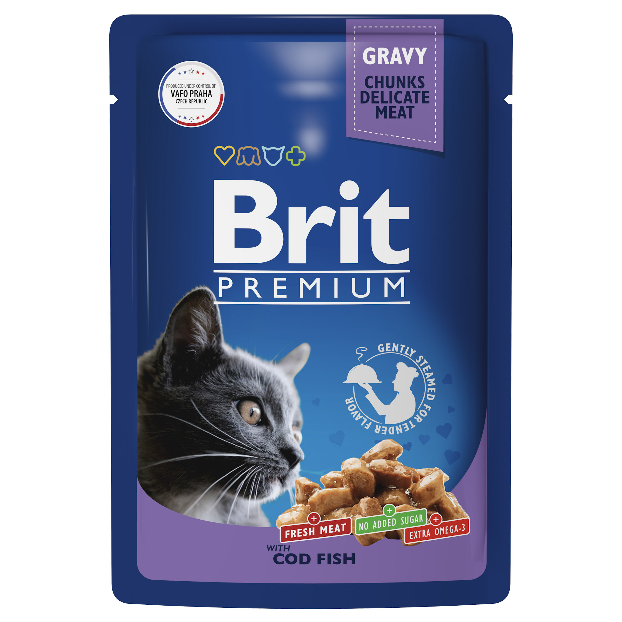 Влажный корм для кошек Brit Premium треска 100г 66₽