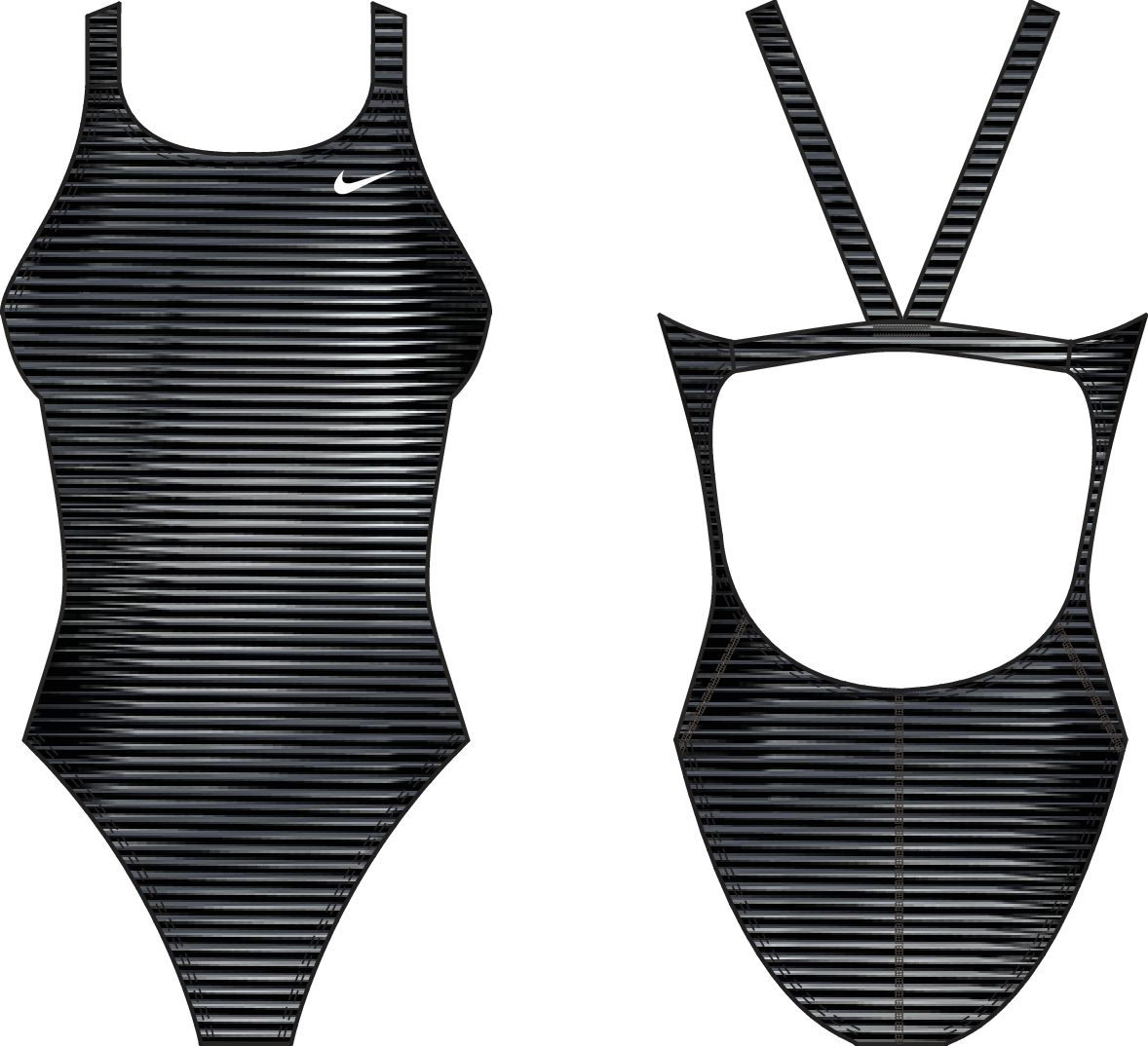 

Купальник слитный женский Nike Swim NESSA071 черный 30, NESSA071