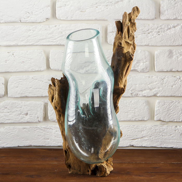 

Вазон стекло на дереве Настенное чудо 40х20х20 см