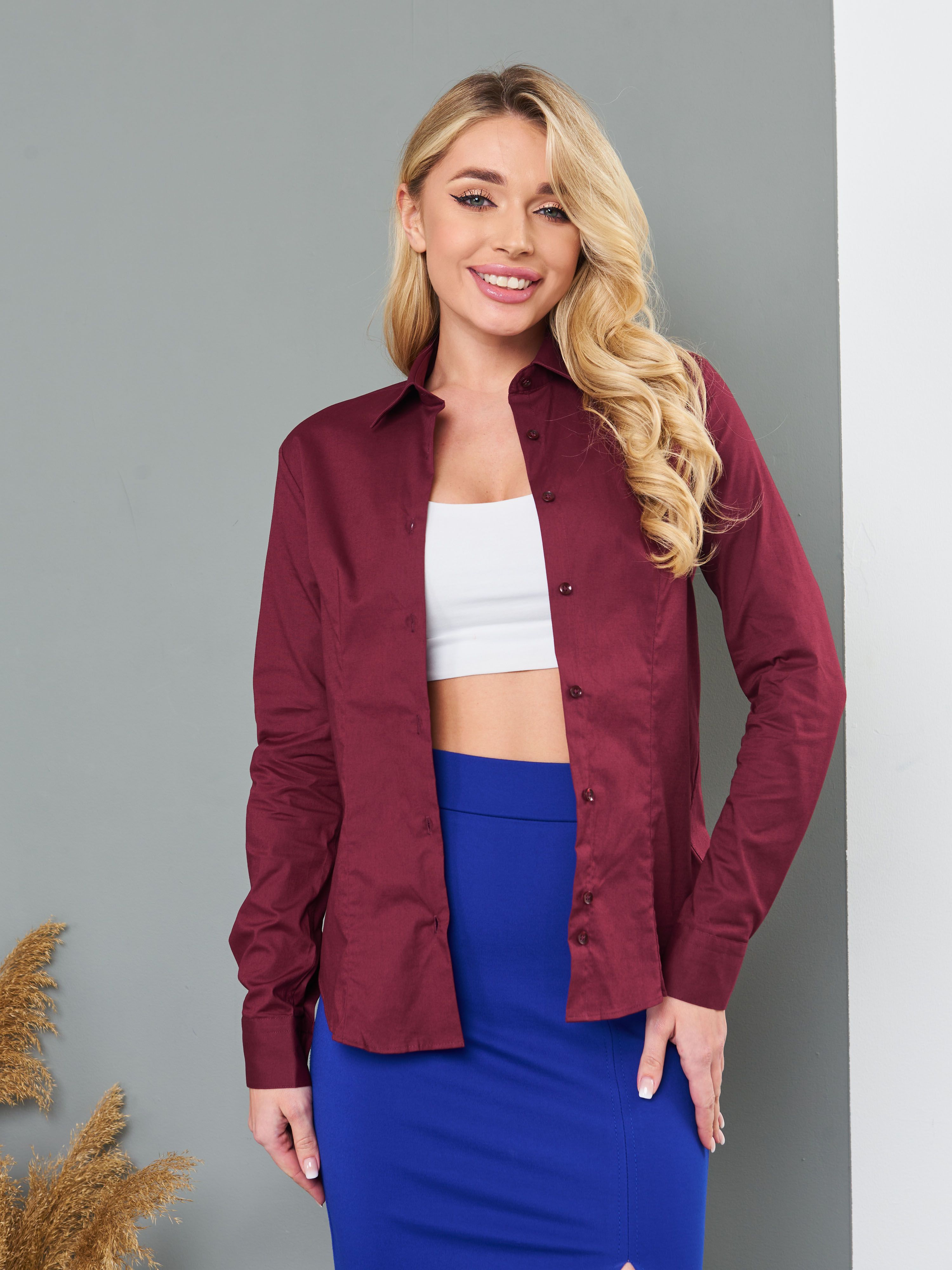 Рубашка женская BAWER RL1111073 бордовая XS