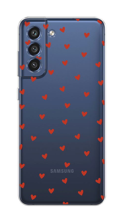 

Чехол Homey на Samsung Galaxy S21 FE 5G "Red hearts", Красный;прозрачный, 2103050-1