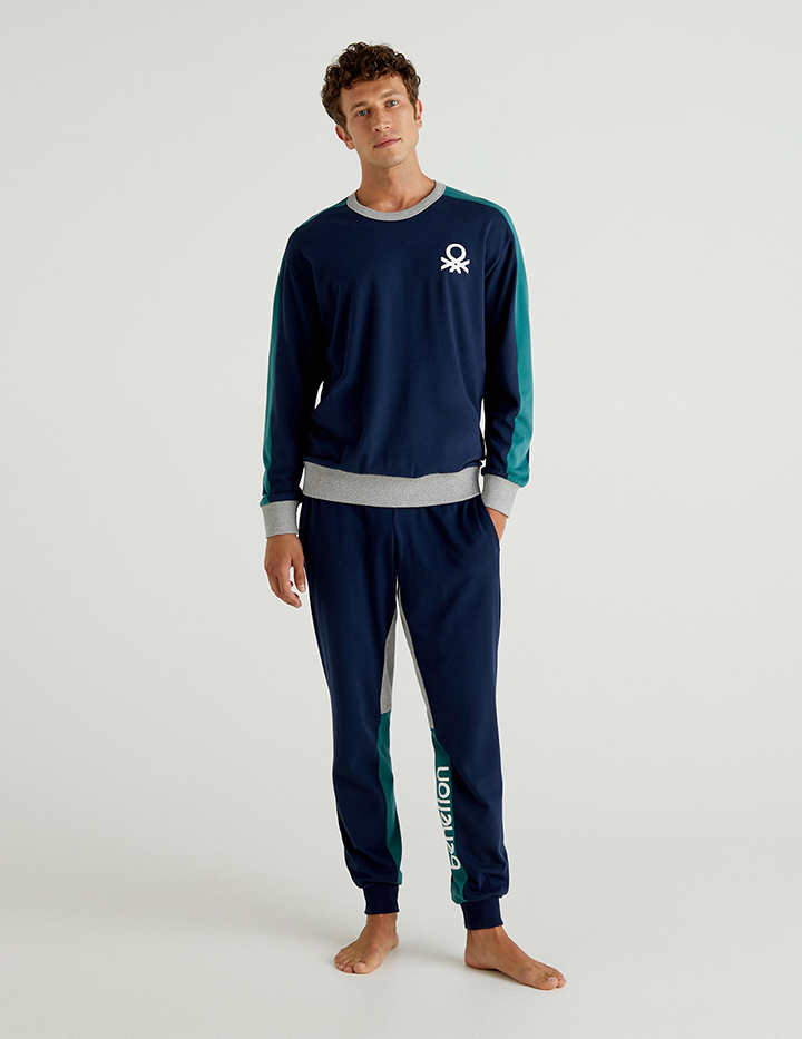 

Пижама мужская United Colors of Benetton 21A_3I8X4P2D5 синяя M, 21A_3I8X4P2D5