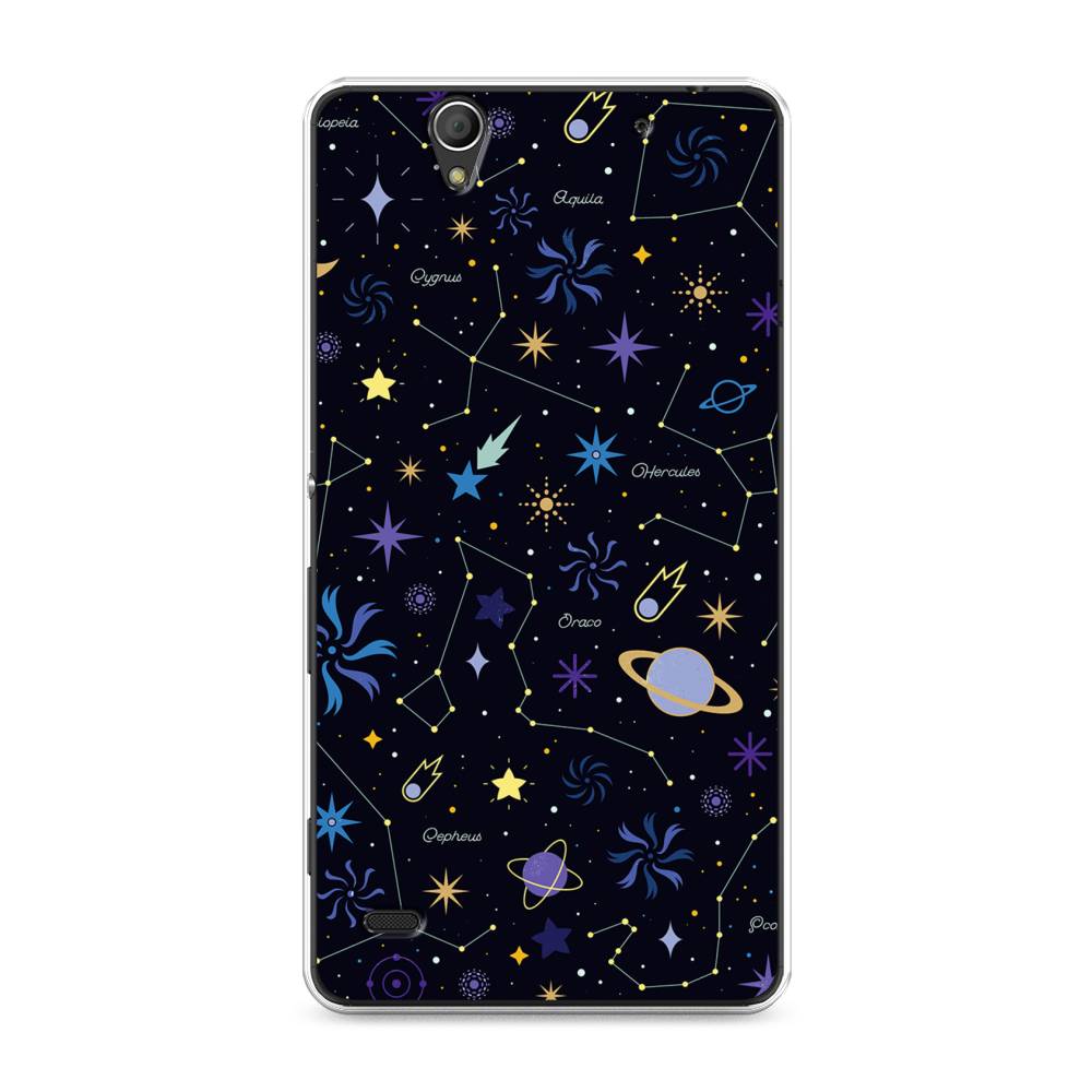 

Чехол на Sony Xperia C4 "Цветной космос", Желтый, 52650-2