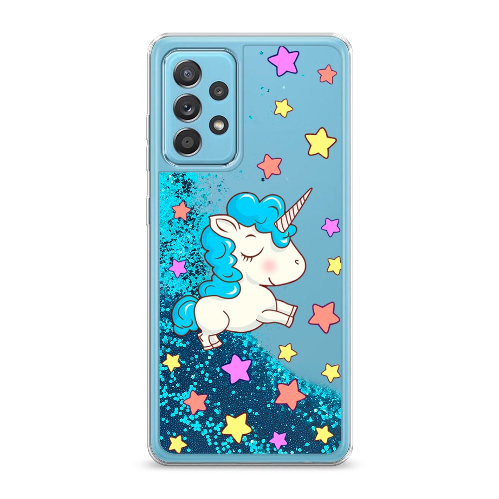 

Жидкий чехол с блестками "Звездный единорог" на Samsung Galaxy A52, 2102493-1