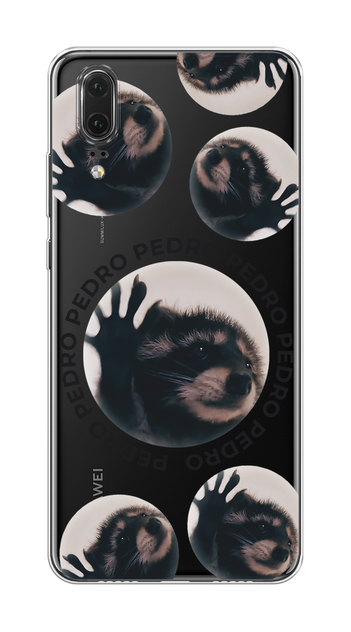 

Чехол на Huawei P20 "Pedro енот", Черный;бежевый;прозрачный, 64350-1